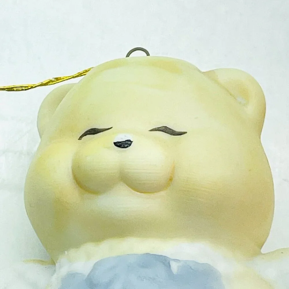 VTG Christmas Around The World Ornament Angel Bear Hand Painted Porcelain Taiwan
